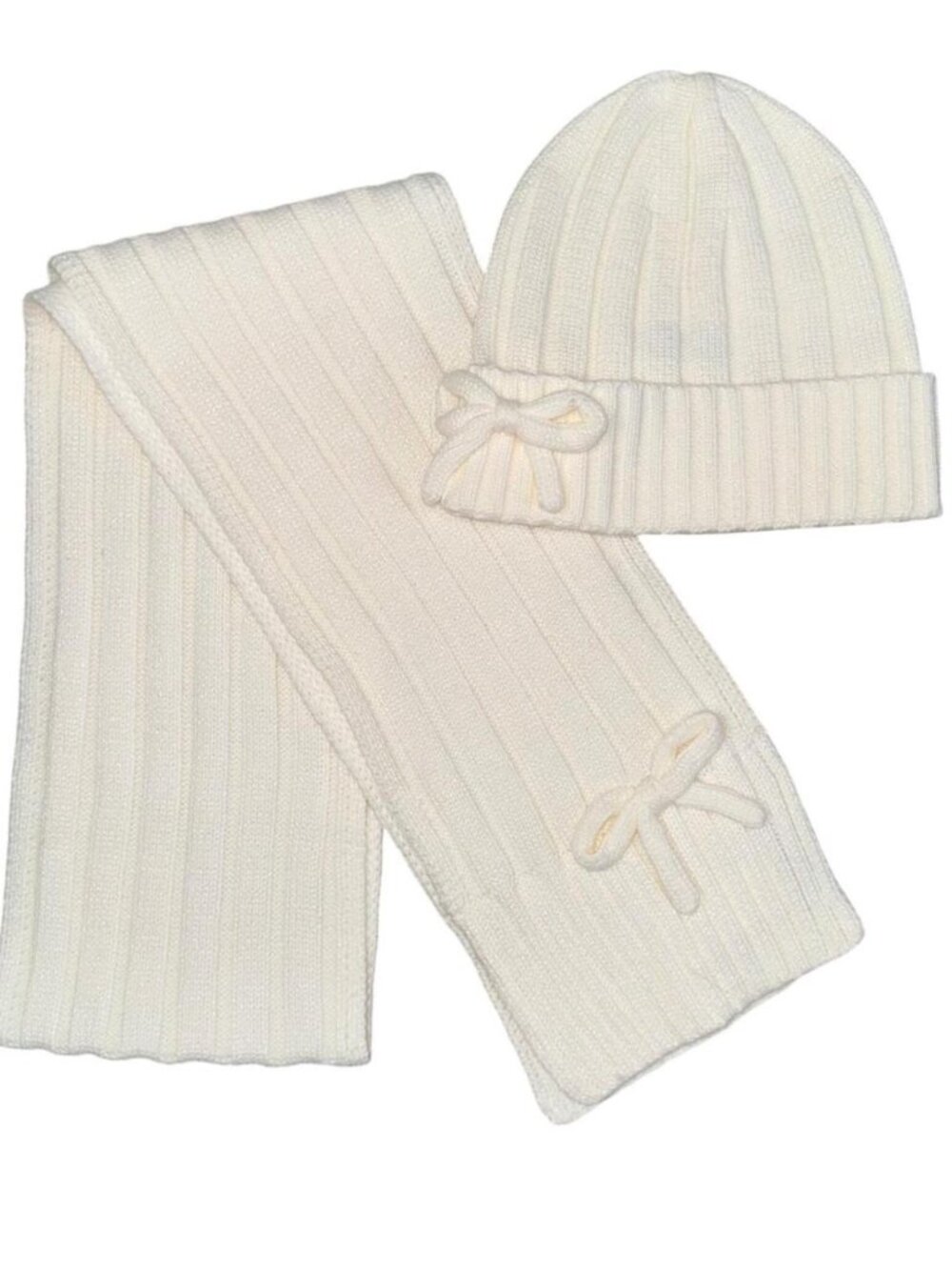 Kate Spade French Cream Bow Hat and Scarf Box Set-NWT